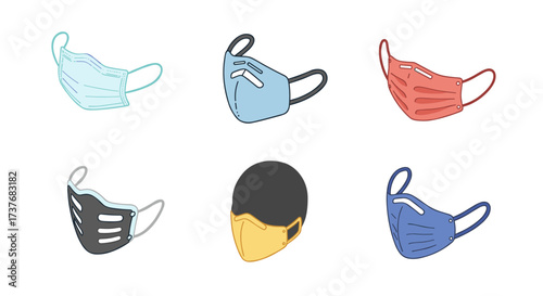 Colorful masks collection featuring various designs and styles