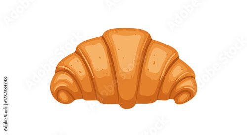 Delicious golden croissant on white background