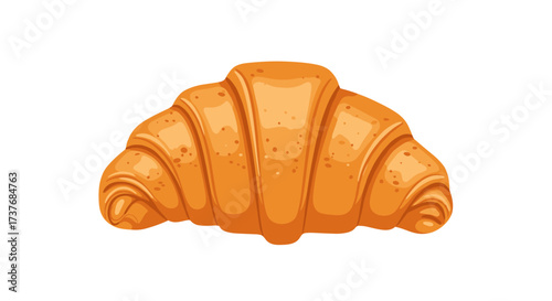 Delicious golden croissant on white background