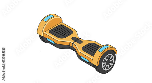 Modern hoverboard design with bright colors on white background