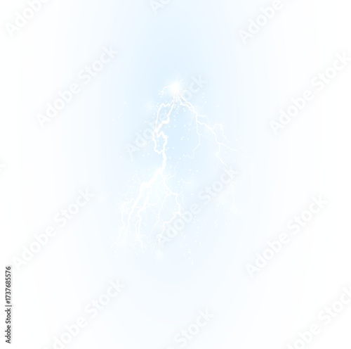 Glowing electric flash png stormy sky.