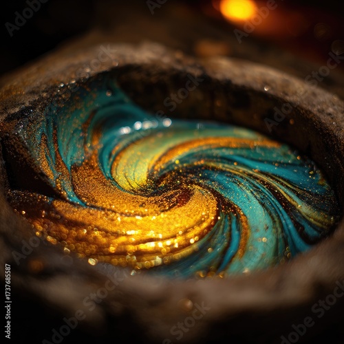 Abstract Swirling Colors Liquid Art