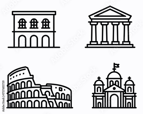 Iconic Architectural Landmarks A Collection of Historic Buildings and Famous Structures Representing Architectural Heritage and Tourism Destinations Around the World