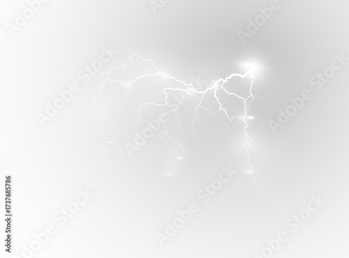 Light white isolated vector lightning png.