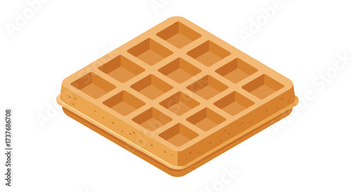 Isometric 3d belgian waffle design with distinct square pattern