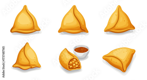 Delicious samosas with chutney: six variations of tasty indian snacks