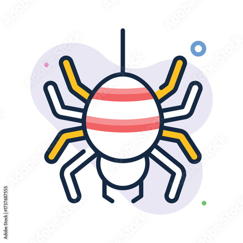 Horror spider icon crawling perfect for haunted Halloween art