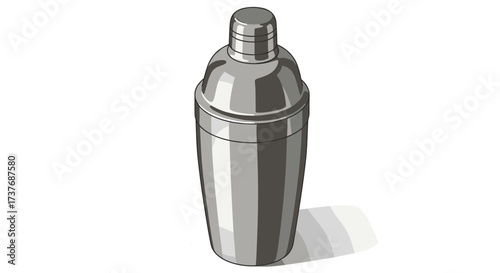 Shiny cocktail shaker in realistic 3d style on white background