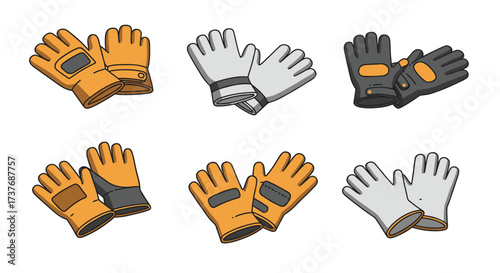 Stylish cartoon gloves collection in various colors and designs