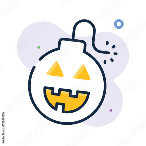 Halloween pumpkin shaped bomb for scary and spooky artwork