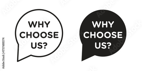 Why us icon art in black and white