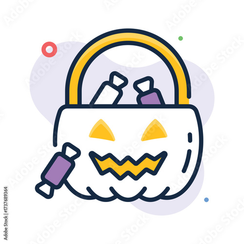 Basket filled with Halloween candies, perfect for trick or treat