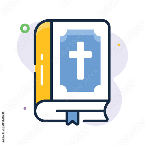Christian holy bible flat outline icon for gothic and Halloween designs