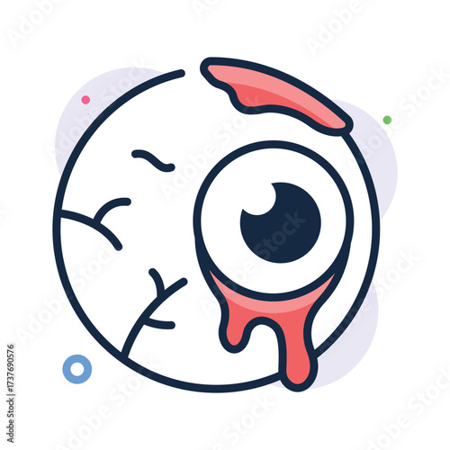Spooky bleeding eyeball design, perfect for scary Halloween artwork