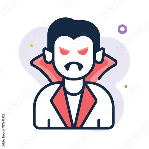 Take a look at this amazing flat outline icon of dracula in trendy style