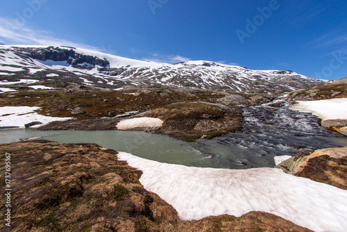 Wallpaper Mural Djupvatnet lake. Norway. Summer snow and ice Torontodigital.ca