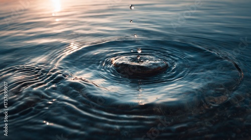 Water drop impact ripples