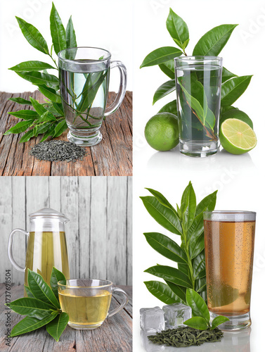 green tea with lemon and mint