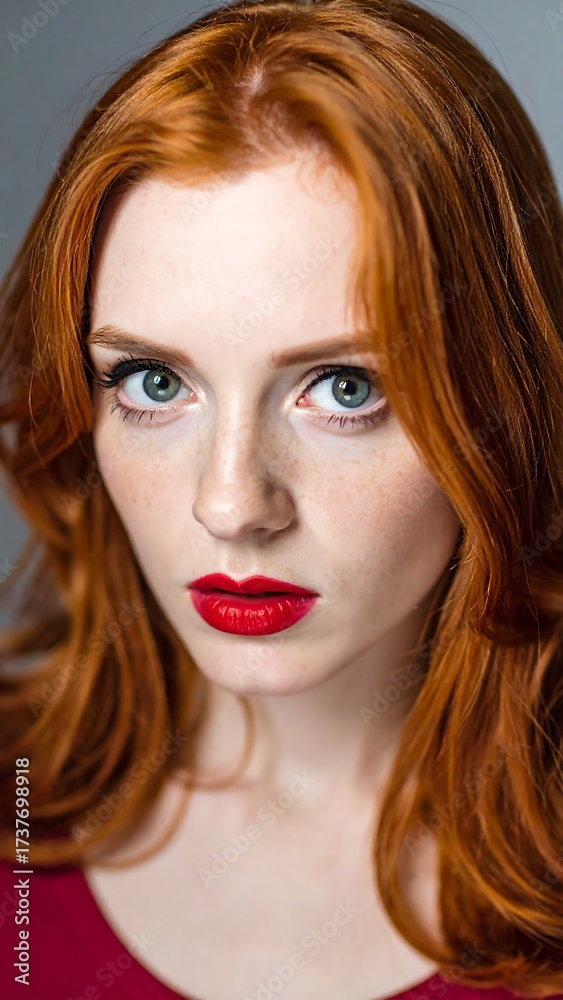 Fototapeta premium Close-up portrait of a redhead