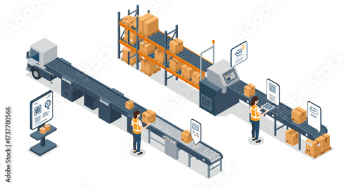 Efficient warehouse automation with conveyor belts and smart technology