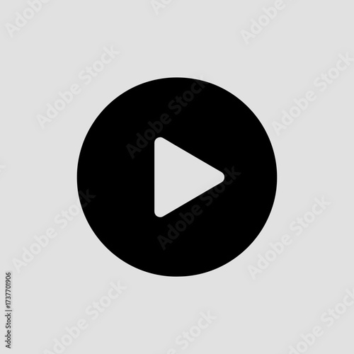 Minimalist vector play button icon scalable svg illustration for digital media and interfaces silhouette