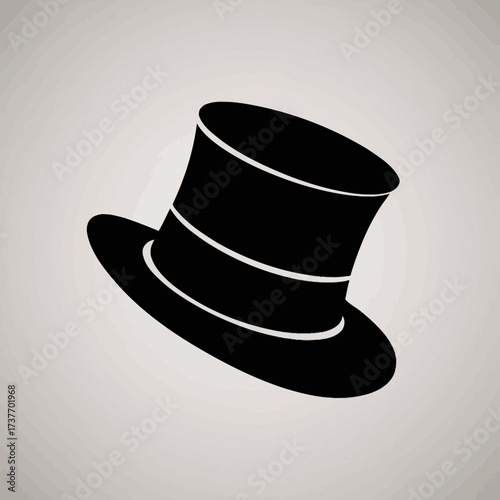 Minimalist black top hat illustration scalable vector graphic for design projects silhouette