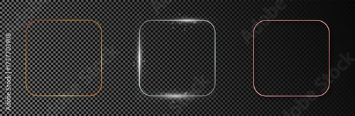 Set of three rounded square frames