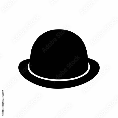 Simple black silhouette of a bowler hat vector illustration scalable graphic icon silhouette