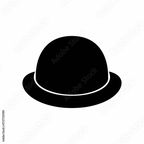 Simple black silhouette of a bowler hat vector illustration icon scalable eps silhouette