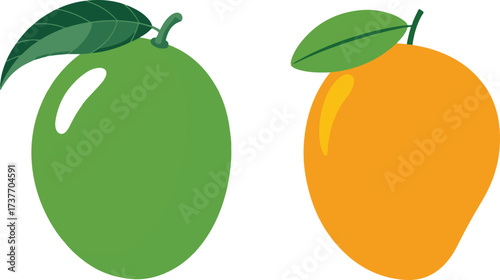 Fruits line icon set.mango ,orange,Fruits line icon set.