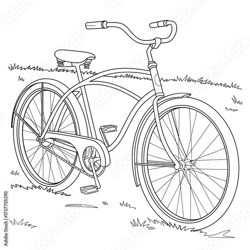 Vintage cruiser bicycle vector illustration scalable eps graphic art silhouette