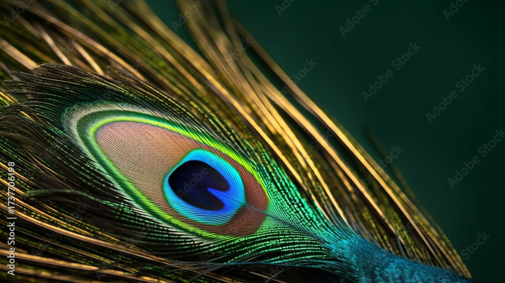 Obraz premium Close up Peacocks colorful details and beautiful peacock feathers