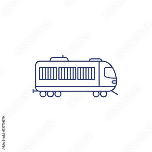 Outline of a modern tram or streetcar in simple design  