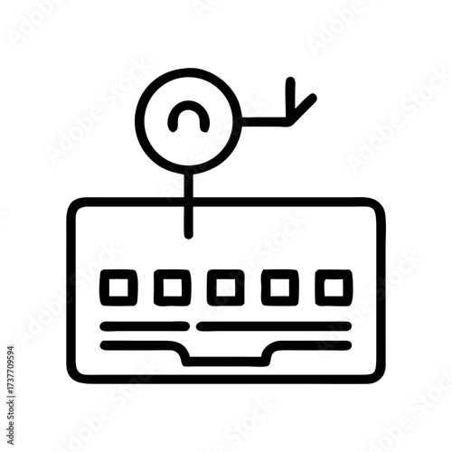 Line art illustration of a keylogger device and signal  