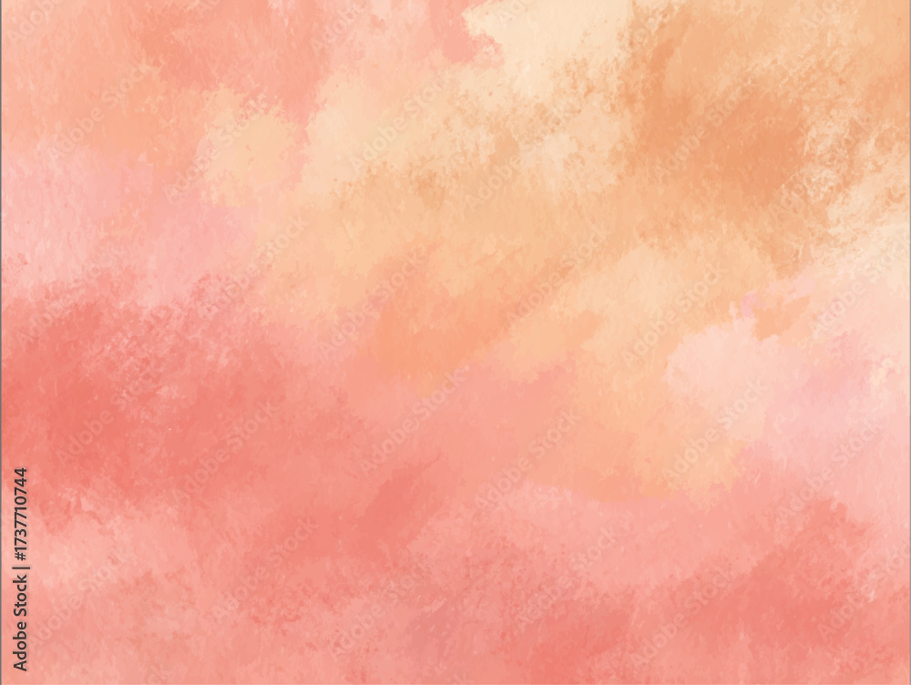 Fototapeta premium Peach Pink Watercolor Vector Background