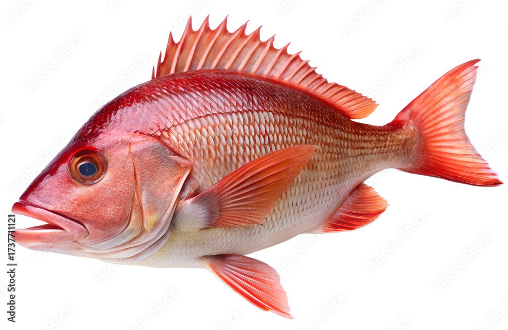 Obraz premium big Red snapper on whtie