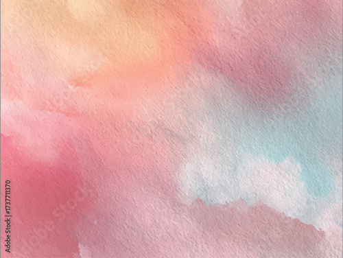 Romantic Pink Watercolor Pastel Vector Background