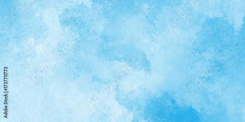 Blue watercolor vector background.ocean blue paper texture, smooth cloudy sky blue background,Light blue background with watercolor.Colorful gradient ink colors wet effect hand drawn canvas background