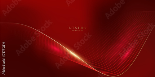Abstract background design modern red and gold geometric elements vector illustration