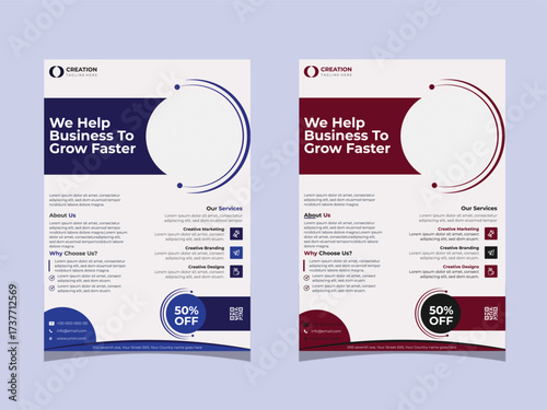 This is a modern and professional corporate business flyer template designed for creative marketing, branding, and business promotion. The flyer layout is clean, minimal, and elegant company profile.