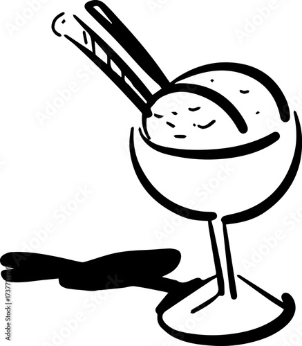 ice cream glass lineart