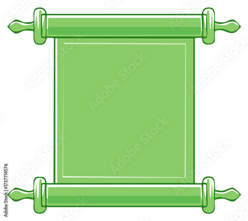 Green Vintage Scroll Blank Message Template for Texts Announcements or Important Historical Information