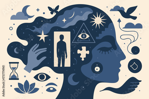 Spiritual Mind and Inner Awakening Illustration