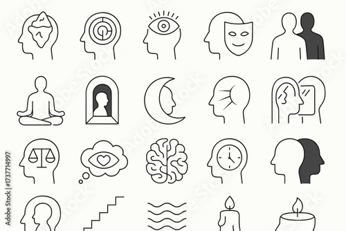 Symbols of the Subconscious – Minimalist Concept Illustration