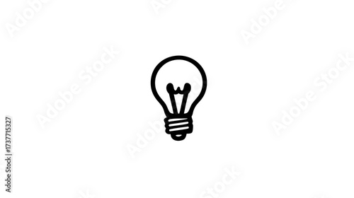 Minimalist black outline light bulb icon. Concept of idea, innovation, creativity, solution, inspiration, and bright thinking.