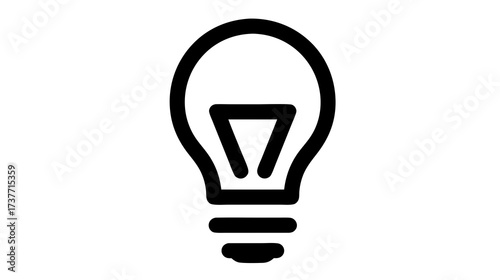 Simple lightbulb icon representing an idea, innovation, inspiration, and bright solution. Creative thinking symbol.