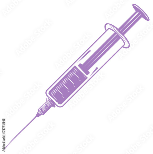 Illustration of a Syringe for Medication Injection