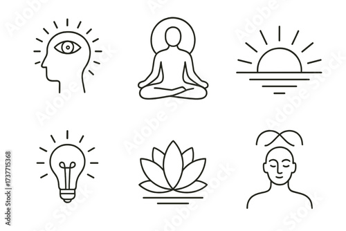 Spiritual Awakening Icons – Minimalist Concept Set