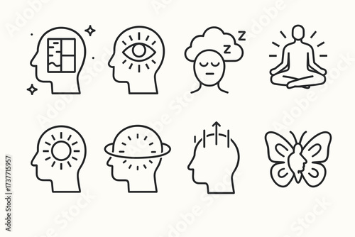 Symbolic Surreal Icons – Minimalist Concept Set