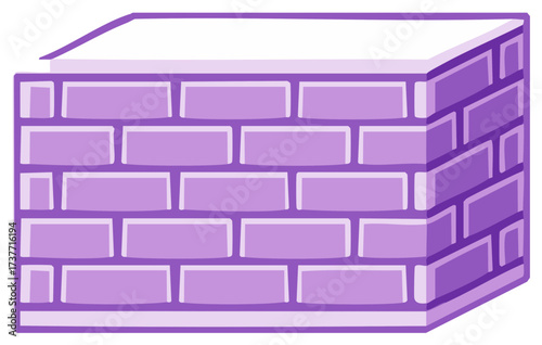 Stylized Purple Brick Wall Construction